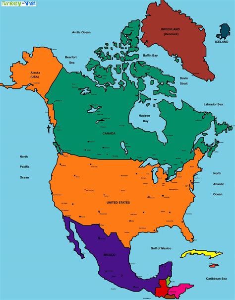 MAP of North America with States